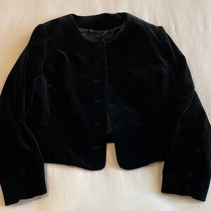 Laura Ashley Black Velvet Women's Blazer, Made in Great Britain